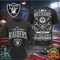 Las Vegas Raiders Mechanic Skull Pistons T Shirt - Limotees LLC
