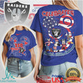 Las Vegas Raiders Mickey & Friends Patriotic 250th Anniversary T Shirt - Limotees LLC