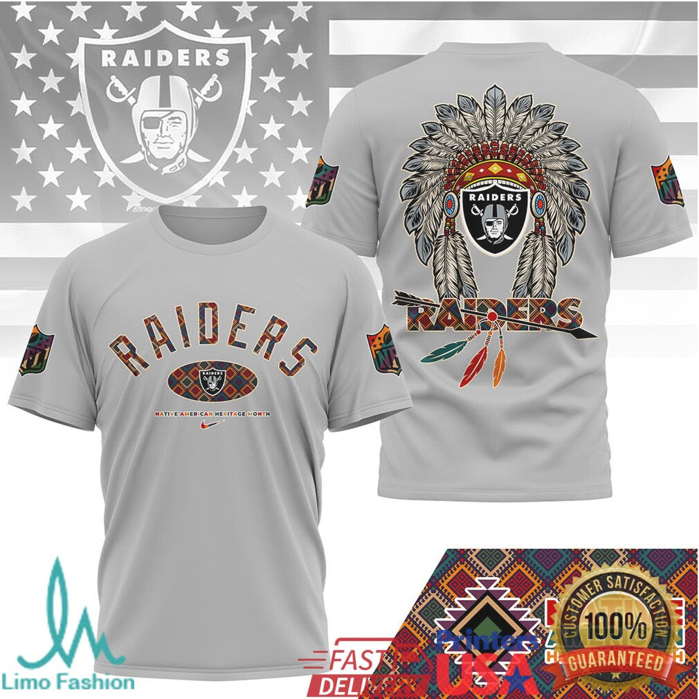 Las Vegas Raiders Native American Heritage Month T Shirt Tribal Graphic - Limotees LLC