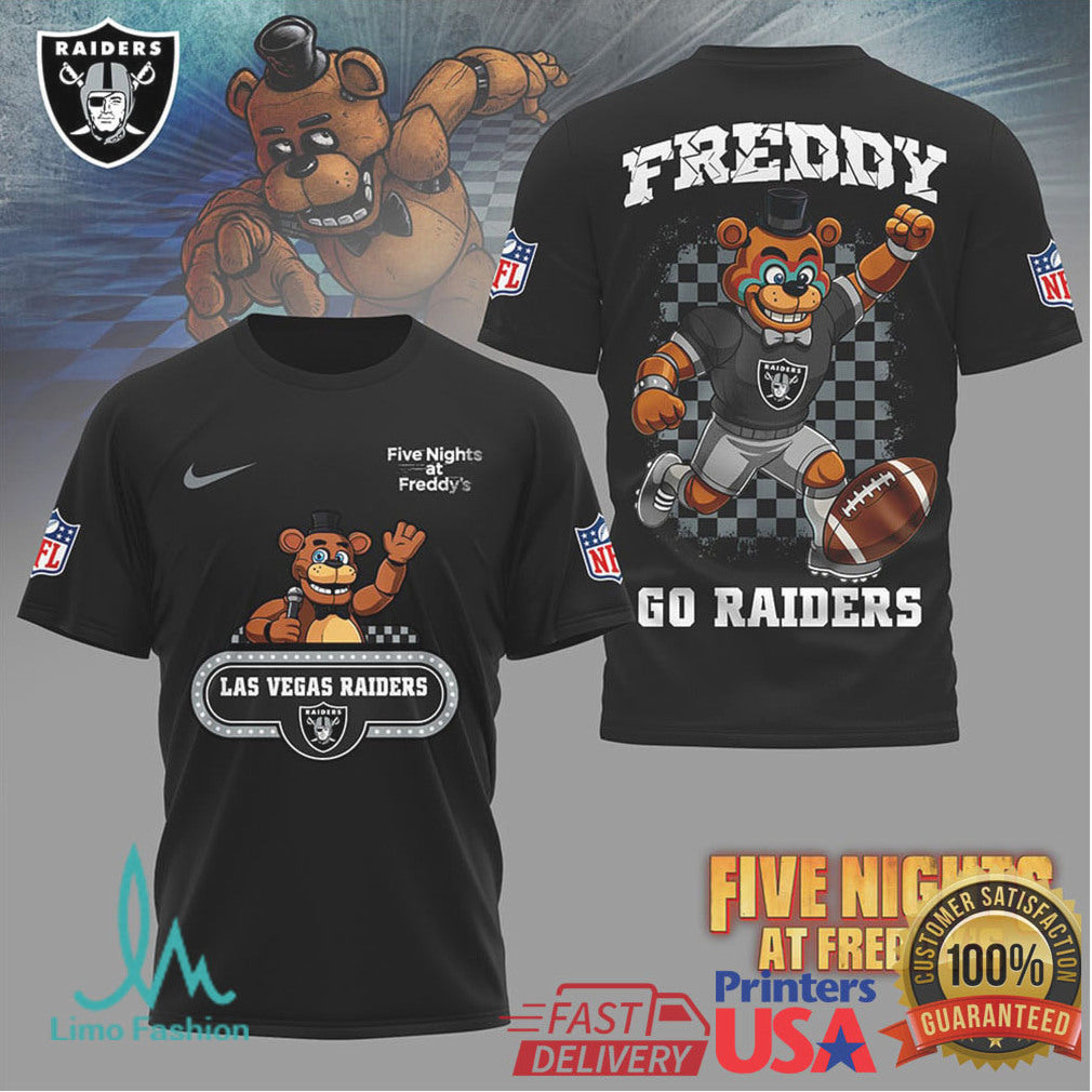 Las Vegas Raiders Official NFL Five Nights at Freddy's 3D Shirt - Limotees LLC