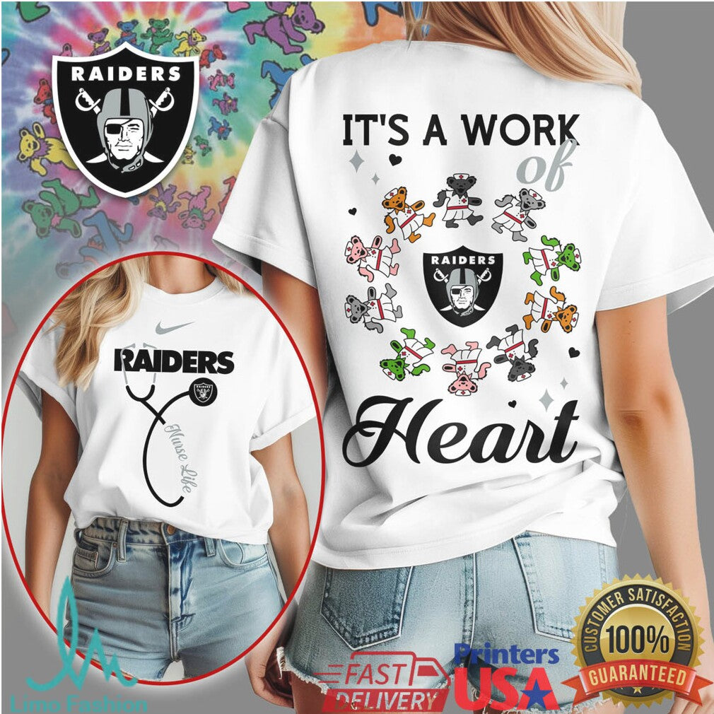 Las Vegas Raiders Official NFL Grateful Dead Nurse 3D Shirt - Limotees LLC