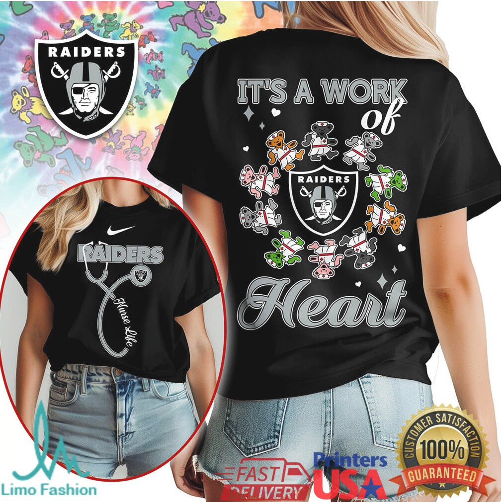 Las Vegas Raiders Official NFL Grateful Dead Nurse 3D Shirt - Limotees LLC