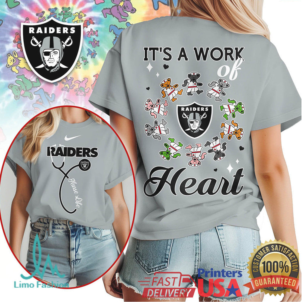 Las Vegas Raiders Official NFL Grateful Dead Nurse 3D Shirt - Limotees LLC