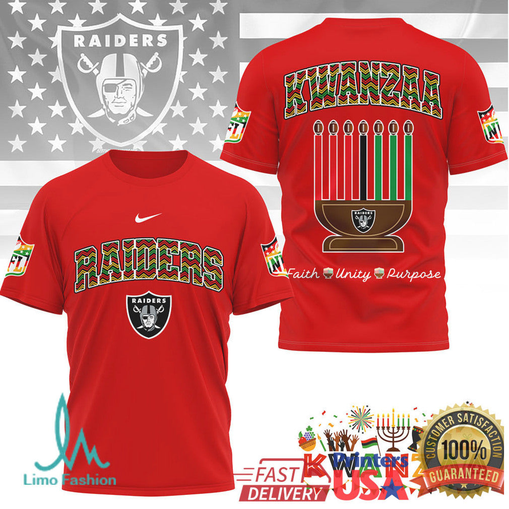 Las Vegas Raiders Official NFL Kwanzaa Pride 3D Shirt - Limotees LLC