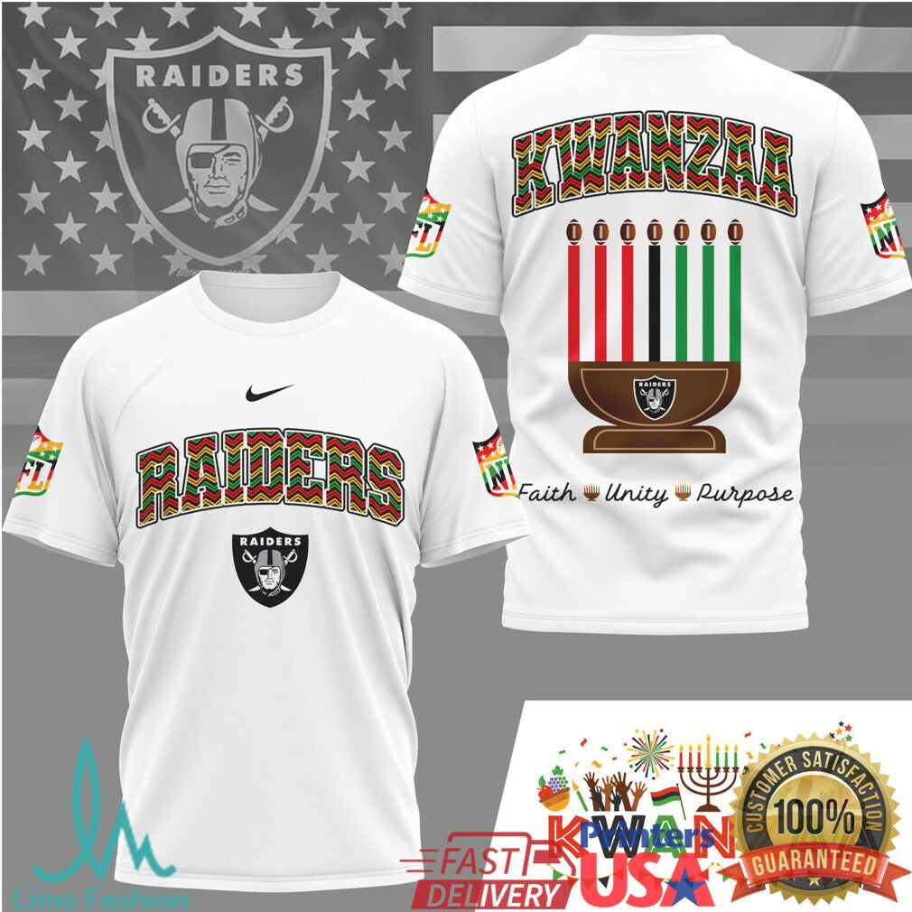 Las Vegas Raiders Official NFL Kwanzaa Pride 3D Shirt - Limotees LLC