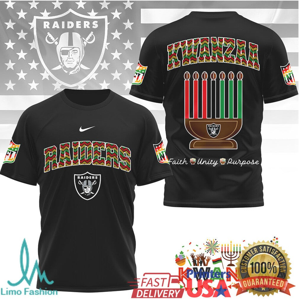 Las Vegas Raiders Official NFL Kwanzaa Pride 3D Shirt - Limotees LLC
