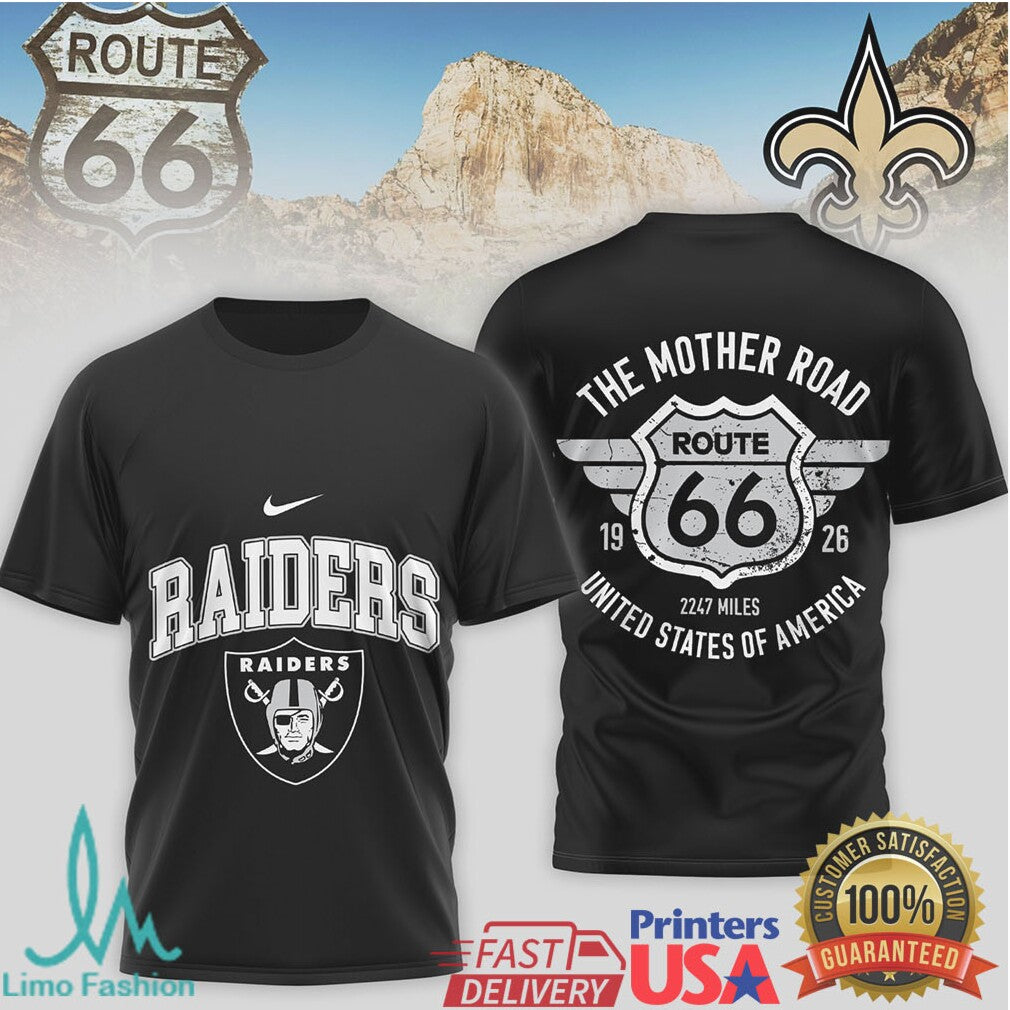 Las Vegas Raiders Official NFL Route 66 3D Shirt - Limotees LLC