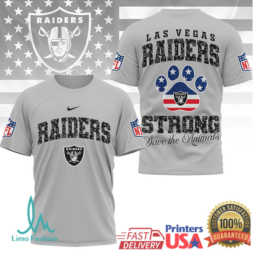 Las Vegas Raiders Official NFL Save The Animals Fan 3D Shirt - Limotees LLC