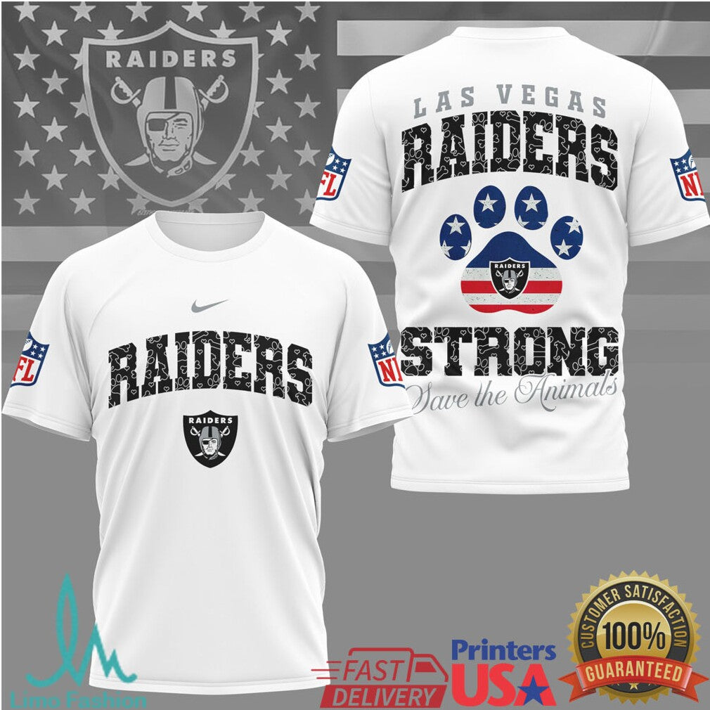 Las Vegas Raiders Official NFL Save The Animals Fan 3D Shirt - Limotees LLC