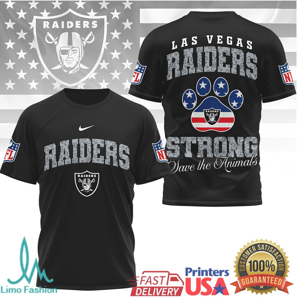 Las Vegas Raiders Official NFL Save The Animals Fan 3D Shirt - Limotees LLC