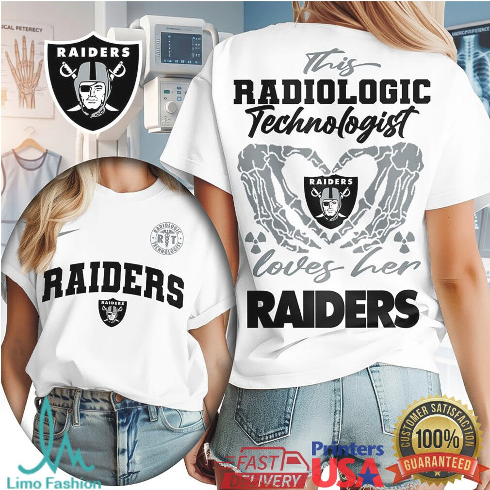 Las Vegas Raiders Radiologic Technologist Skeleton Heart Vintage Healthcare Professional Gift Women T Shirt - Limotees LLC