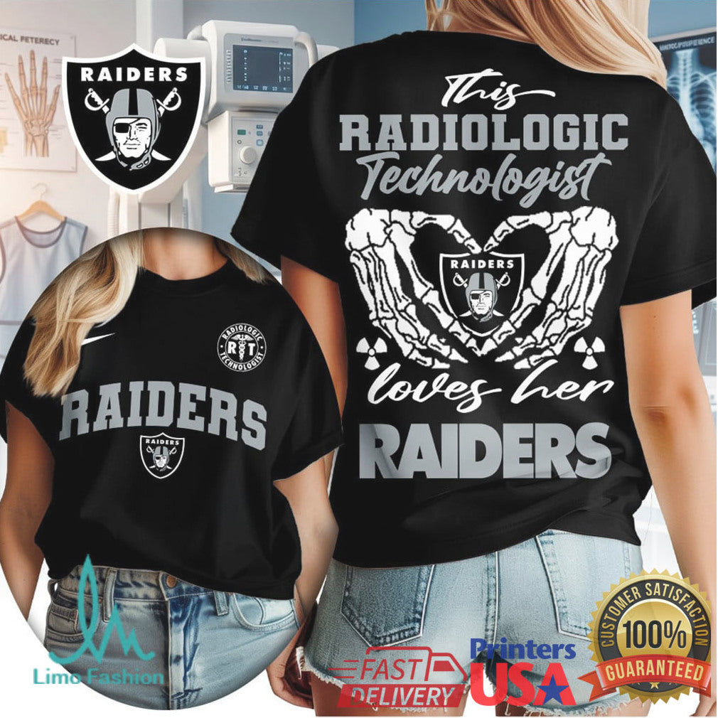Las Vegas Raiders Radiologic Technologist Skeleton Heart Vintage Healthcare Professional Gift Women T Shirt - Limotees LLC