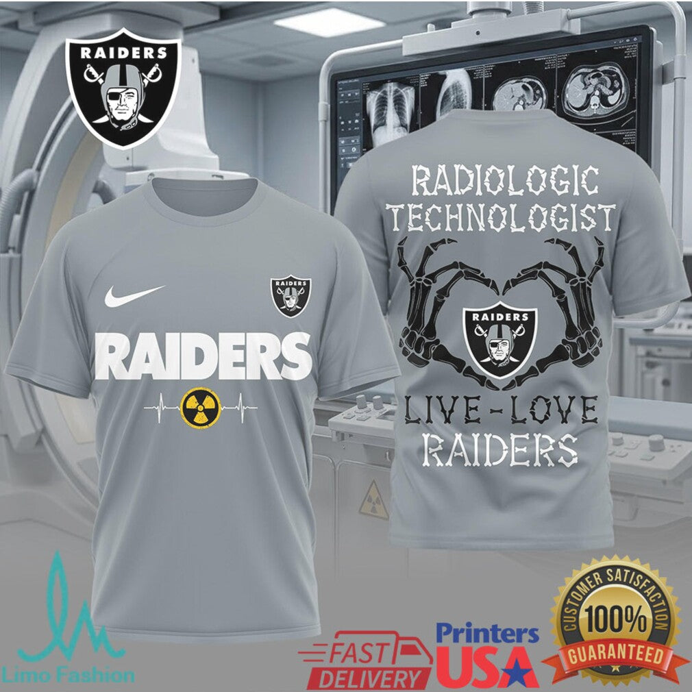 Las Vegas Raiders Radiologic Technologist T Shirt Live Love Raiders X Ray Tech Rad Tech Gift - Limotees LLC
