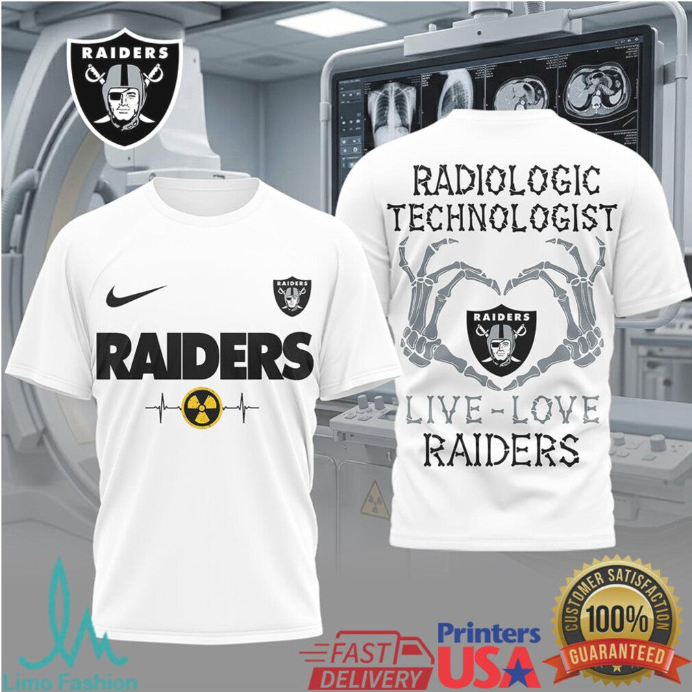 Las Vegas Raiders Radiologic Technologist T Shirt Live Love Raiders X Ray Tech Rad Tech Gift - Limotees LLC