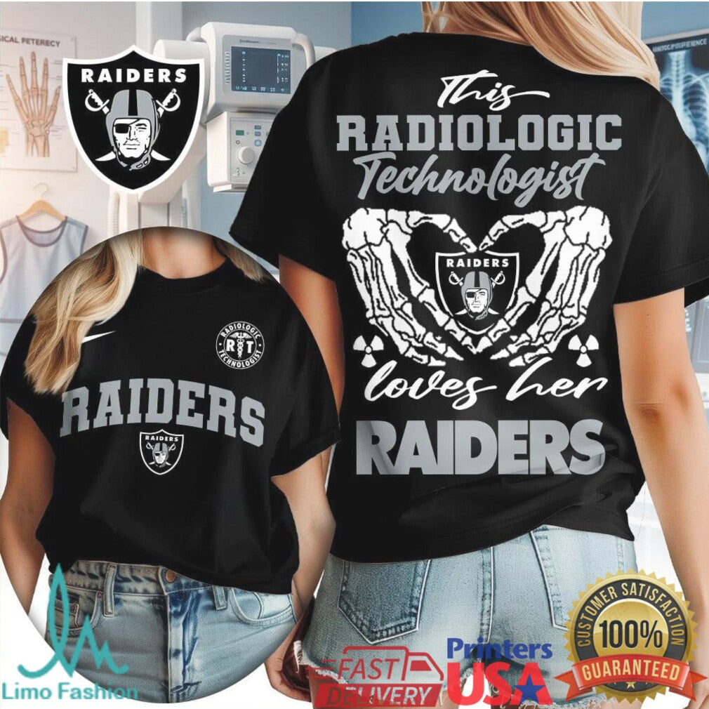 Las Vegas Raiders Radiologic Technologist T Shirt Rad Tech Loves Her Raiders T Shirt - Limotees LLC