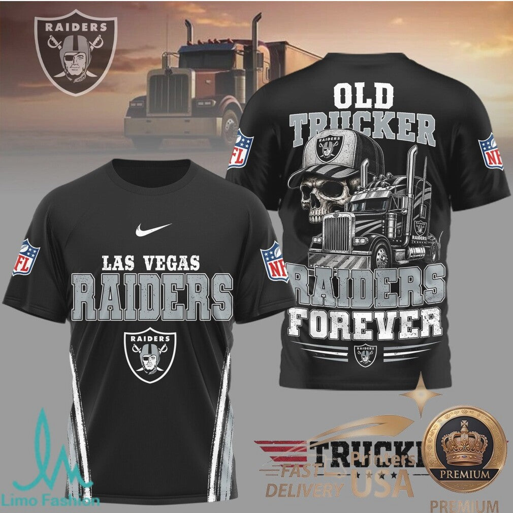 Las Vegas Raiders Skull Old Trucker Forever Fan T Shirt - Limotees LLC