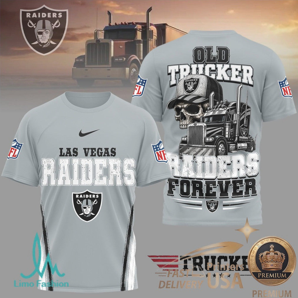 Las Vegas Raiders Skull Old Trucker Forever Fan T Shirt - Limotees LLC