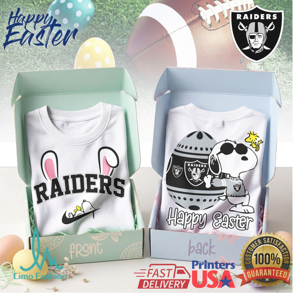 Las Vegas Raiders Snoopy Easter Bunny Football Fan T Shirt - Limotees LLC
