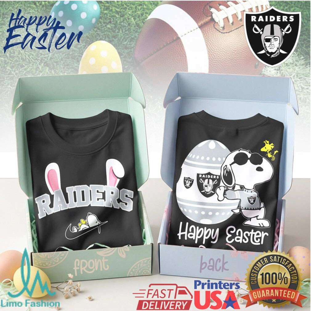 Las Vegas Raiders Snoopy Easter Bunny Football Fan T Shirt - Limotees LLC