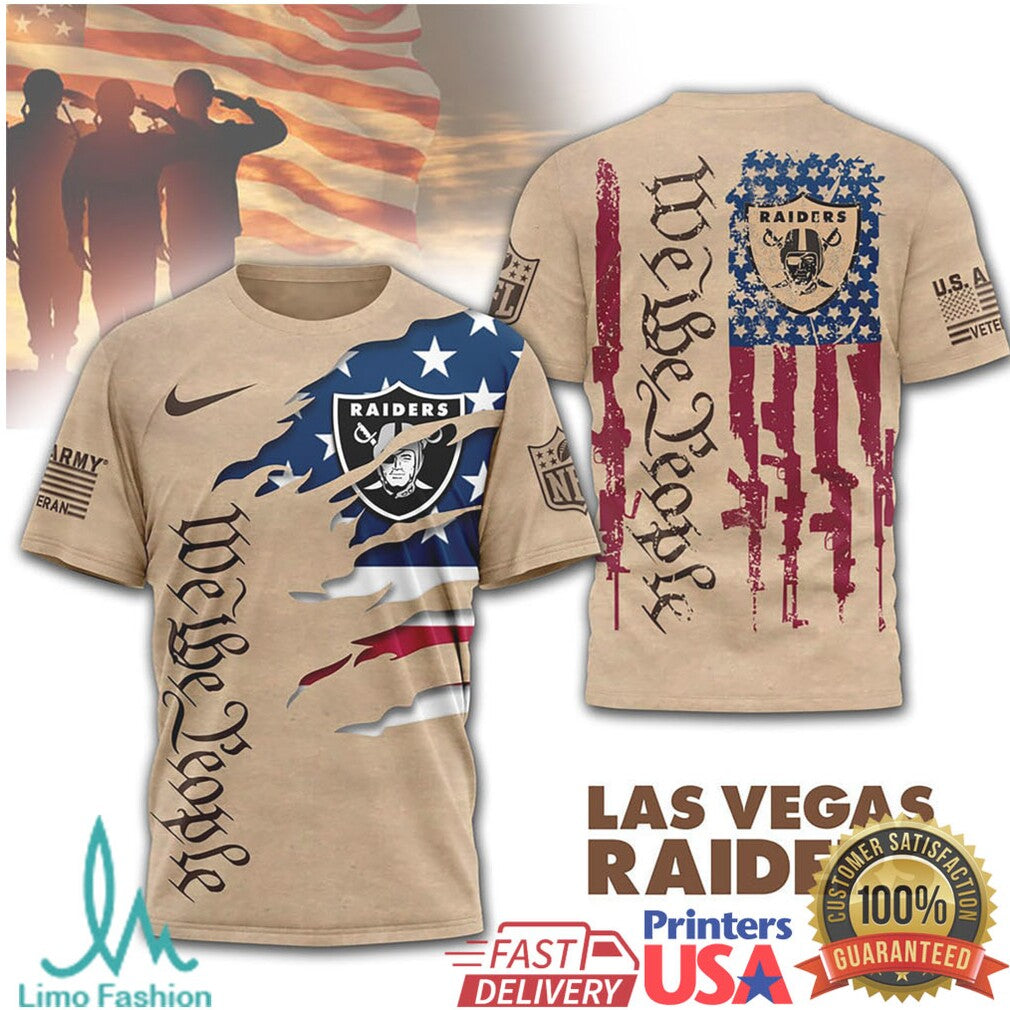 Las Vegas Raiders We The People Constitution Flag T Shirt - Limotees LLC