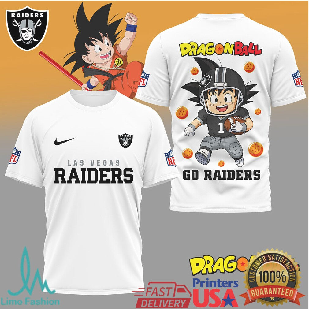 Las Vegas Raiders x Dragon Ball Goku Anime Fan T Shirt - Limotees LLC