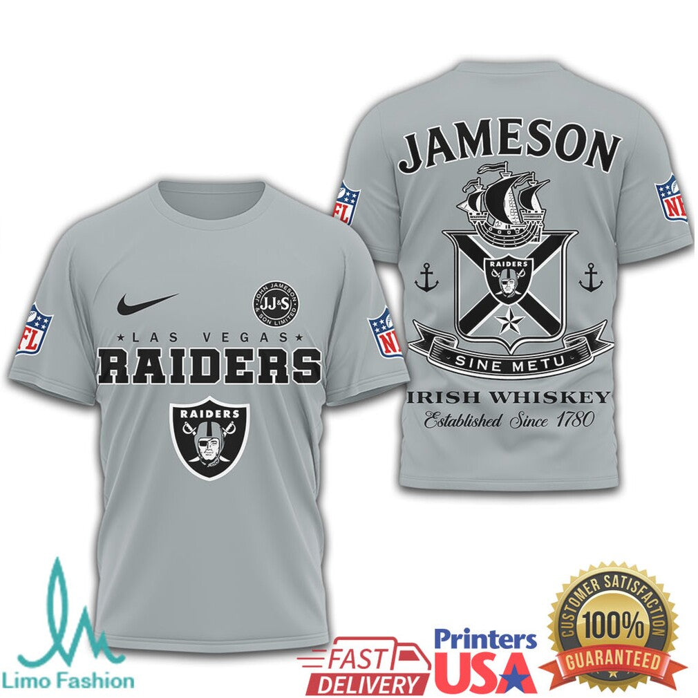 Las Vegas Raiders x Jameson Irish Whiskey Sine Metu Graphic T Shirt - Limotees LLC