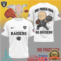 Las Vegas Raiders x One Punch Man Saitama NFL Graphic Tee - Limotees LLC