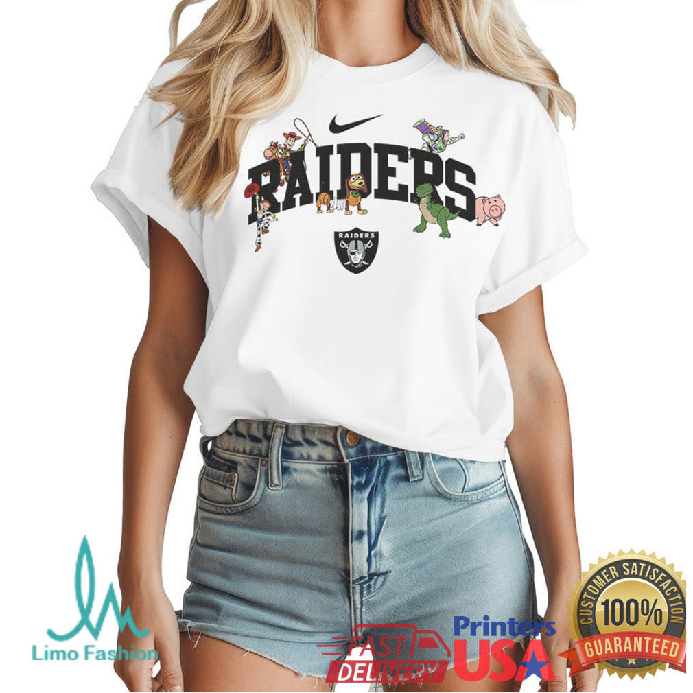 Las Vegas Raiders x Toy Story Characters White Fan T Shirt - Limotees LLC