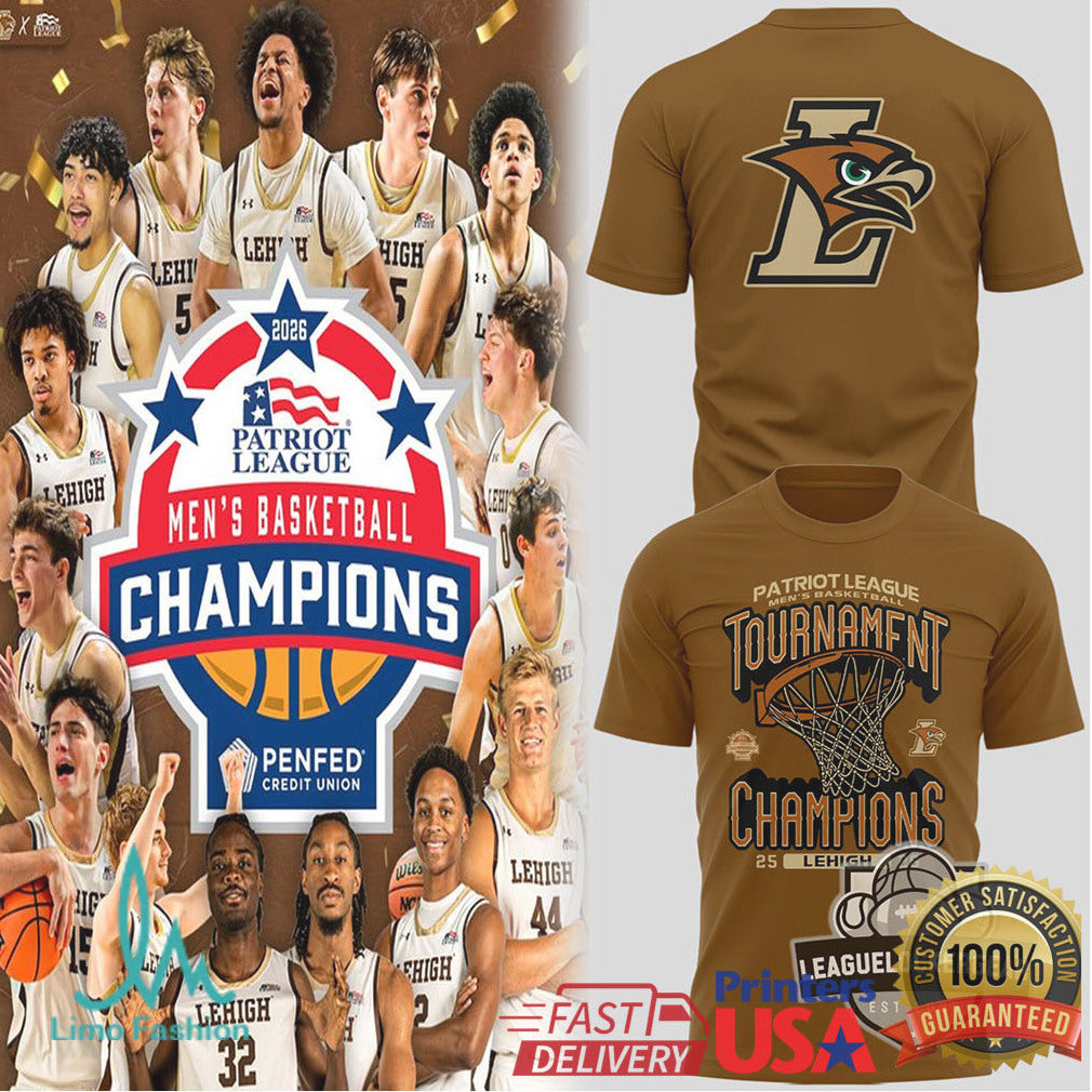 Lehigh Mountain Hawks Patriot League Men's Basketball Champions 2026 T Shirt - Limotees LLC