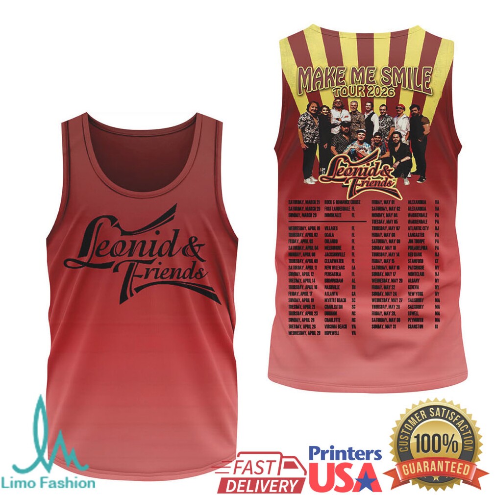 Leonid & Friends Make Me Smile Tour 2026 Merch Band Photo Red Tee - Limotees LLC
