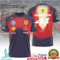 Lewis Hamilton #44 Ferrari F1 Racing Gradient Team Gear T Shirt - Limotees LLC