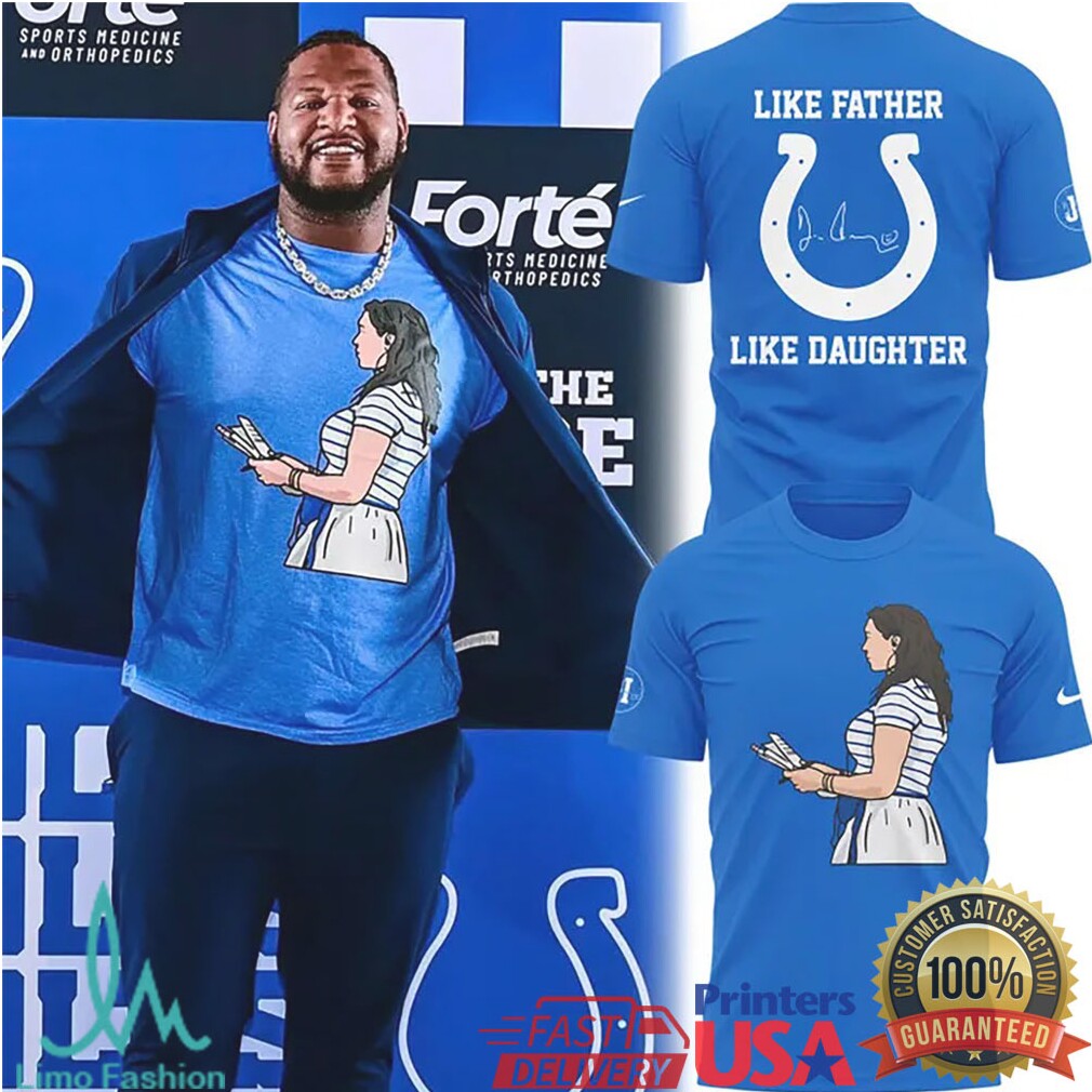 Like Father Like Daughter Indianapolis Colts Kalen Spagnola Signature T Shirt - Limotees LLC