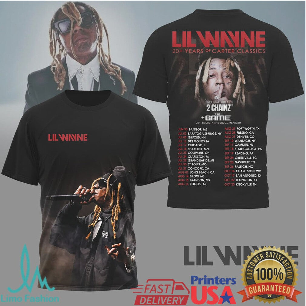 Lil Wayne 20+ Years of Carter Classics Tour 2026 Concert T Shirt