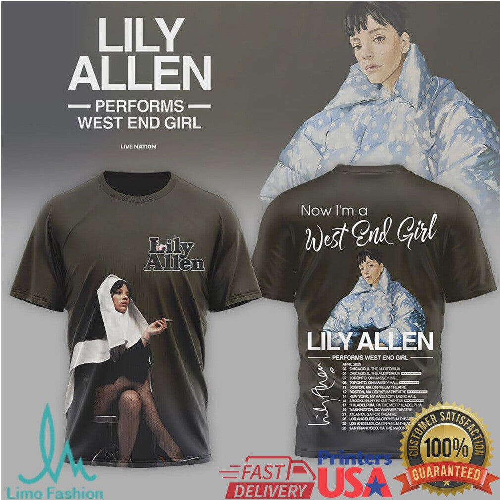 Lily Allen Performs West End Girl 2026 Concert Tour Shirt - Limotees LLC