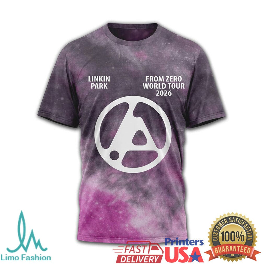 Linkin Park From Zero World Tour 2026 Purple Galaxy Tie Dye Band T Shirt - Limotees LLC
