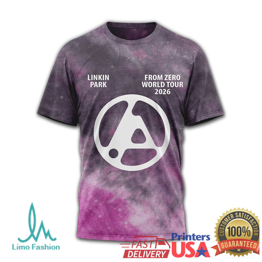 Linkin Park From Zero World Tour 2026 Purple Galaxy Wash T Shirt - Limotees LLC