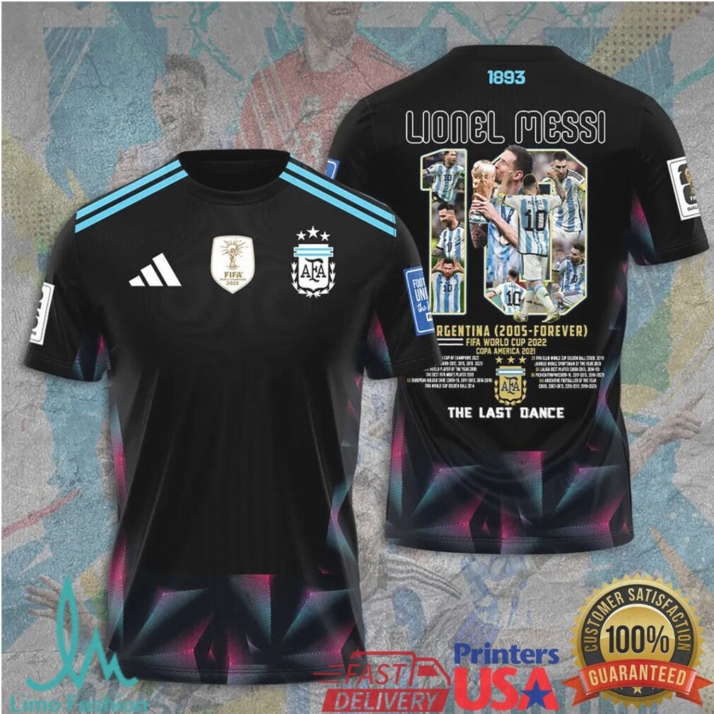 Lionel Messi Argentina The Last Dance 2005 Forever Career Tribute Vintage Retro Fans T Shirt