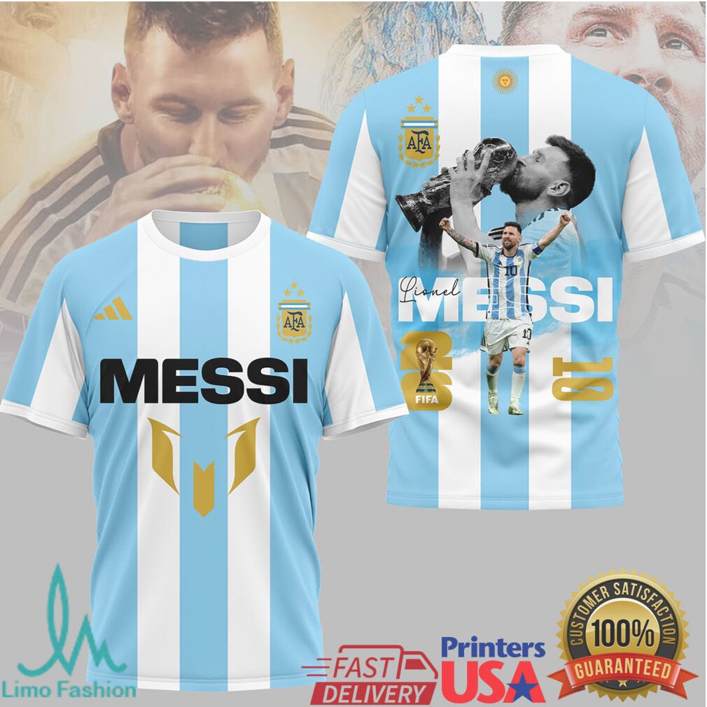 Lionel Messi Argentina World Cup Champion Tshirt Design - Limotees LLC