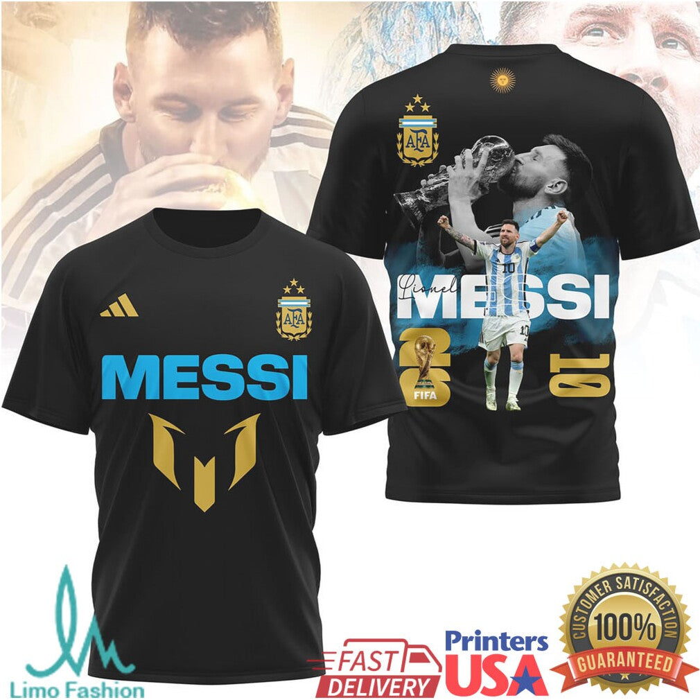 Lionel Messi Argentina World Cup Champion Tshirt Design - Limotees LLC