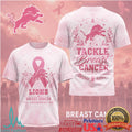 Lions Tackle Breast Cancer Awareness Pink Ribbons T Shirt - Limotees LLC