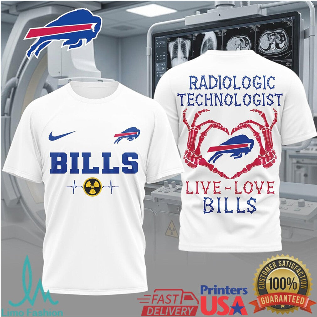 Live Love Bills Radiologic Technologist T Shirt Buffalo Football X Ray Tech Fan T Shirt - Limotees LLC