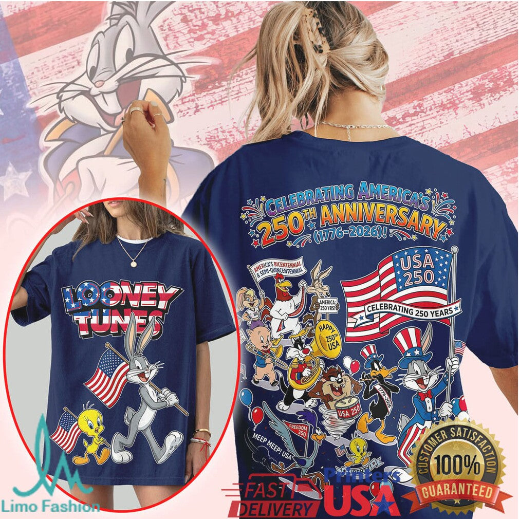 Looney Tunes Characters Celebrating America's 250th Anniversary 1776 2026 T Shirt - Limotees LLC