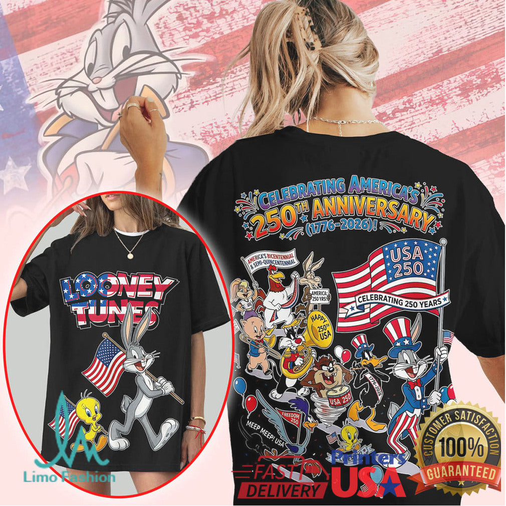 Looney Tunes Characters Celebrating America's 250th Anniversary 1776 2026 T Shirt - Limotees LLC
