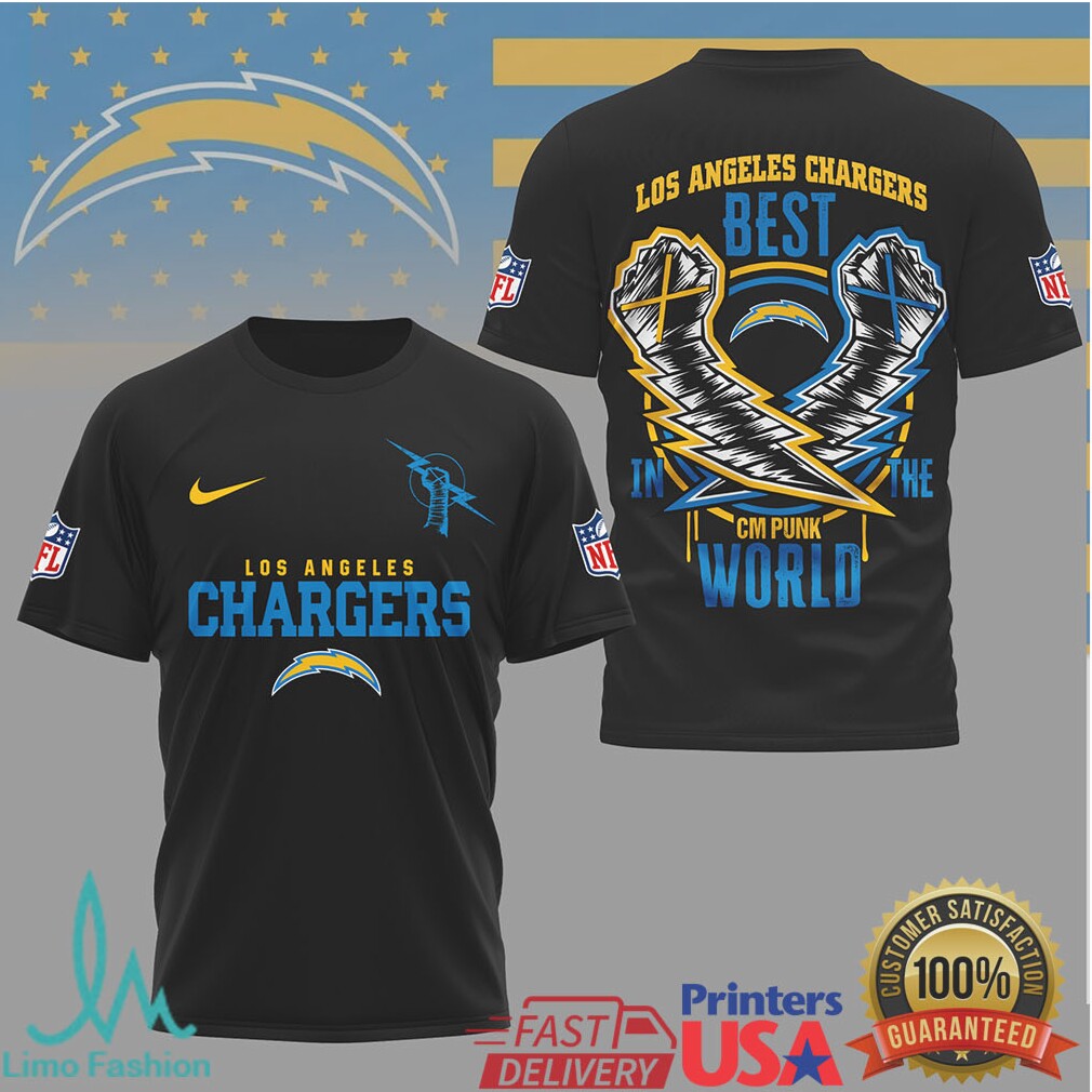 Los Angeles Chargers CM Punk Best In The World Graphic T Shirt - Limotees LLC