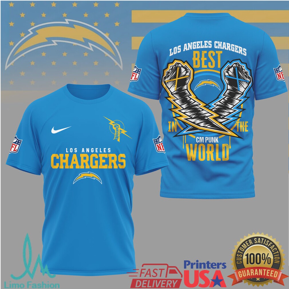 Los Angeles Chargers CM Punk Best In The World Graphic T Shirt - Limotees LLC