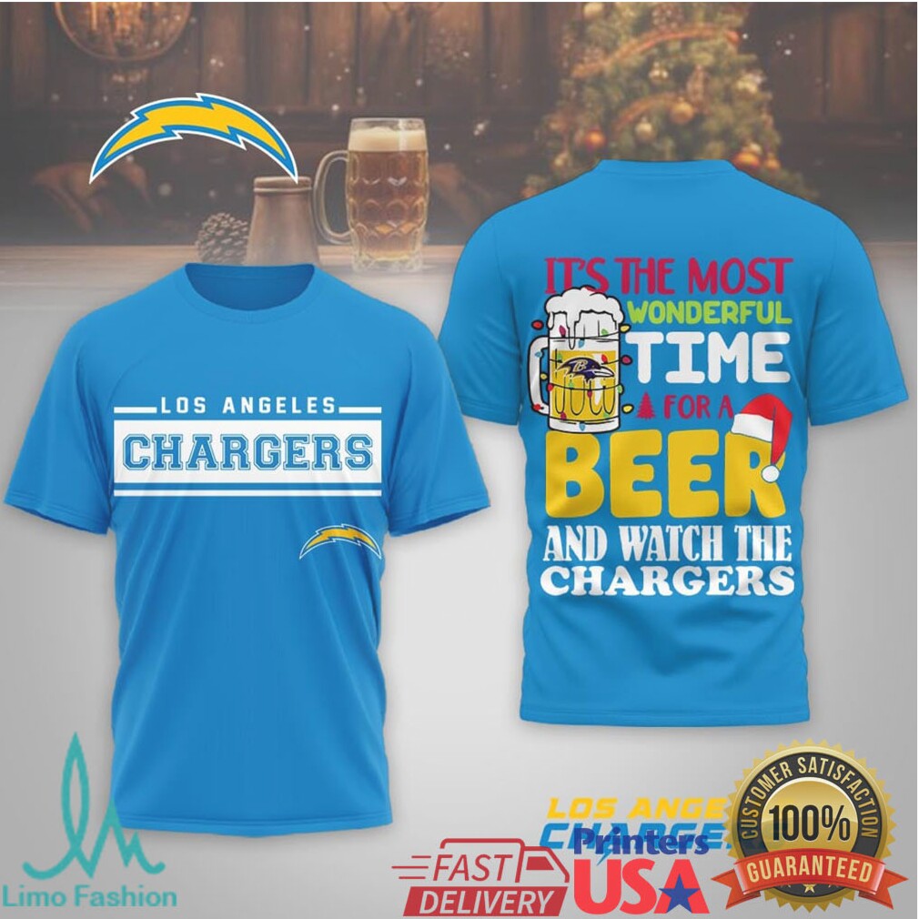 Los Angeles Chargers Christmas Beer & Football Watching Shirt - Limotees LLC
