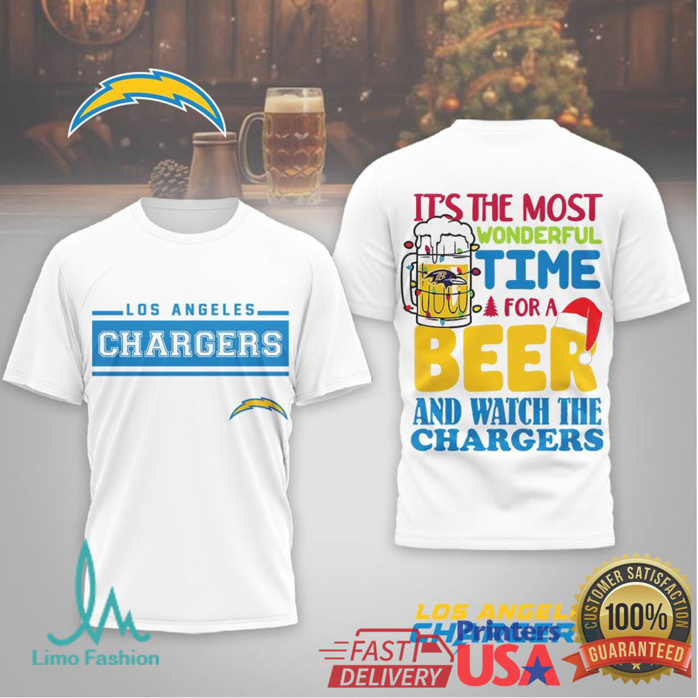 Los Angeles Chargers Christmas Beer & Football Watching Shirt - Limotees LLC