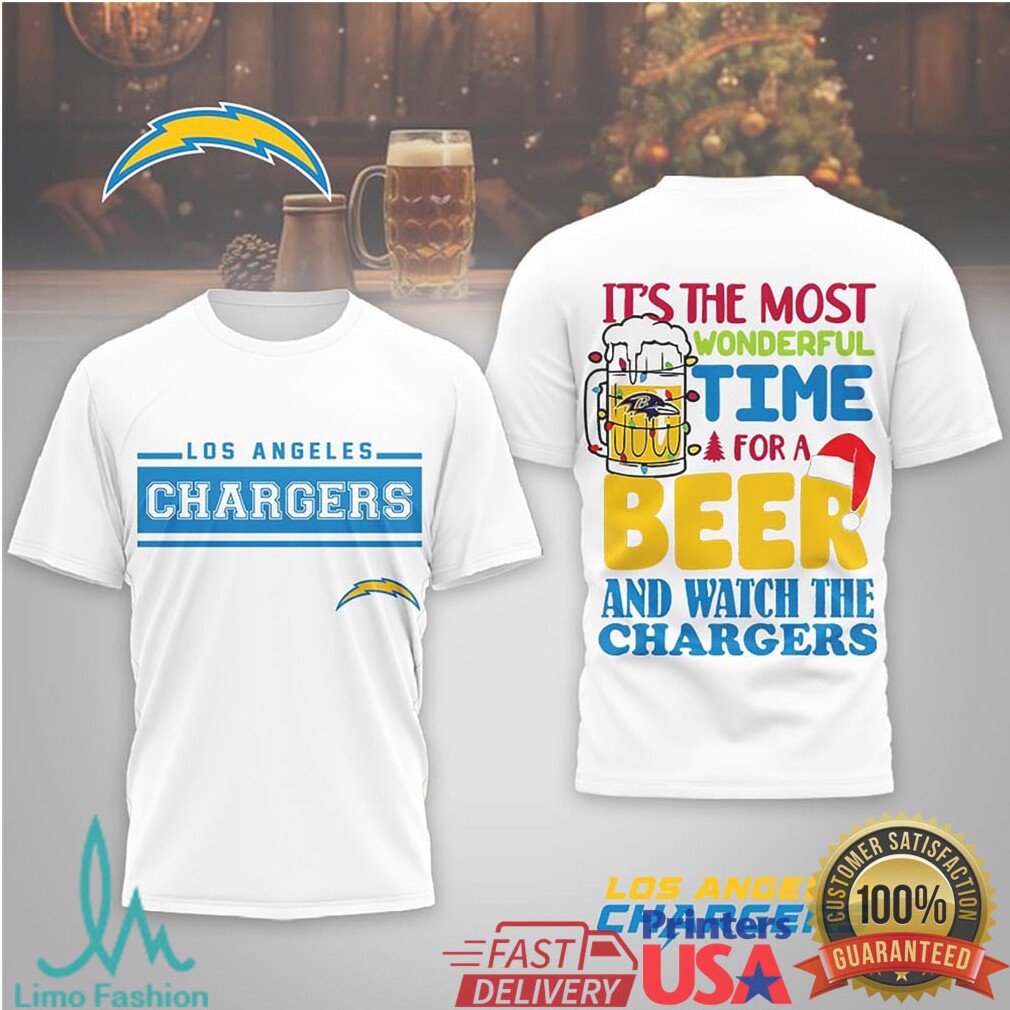 Los Angeles Chargers Christmas Beer & Football Watching Shirt - Limotees LLC