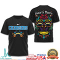 Los Angeles Chargers Day of the Dead Sugar Skull T Shirt Hasta la Muerte Edition