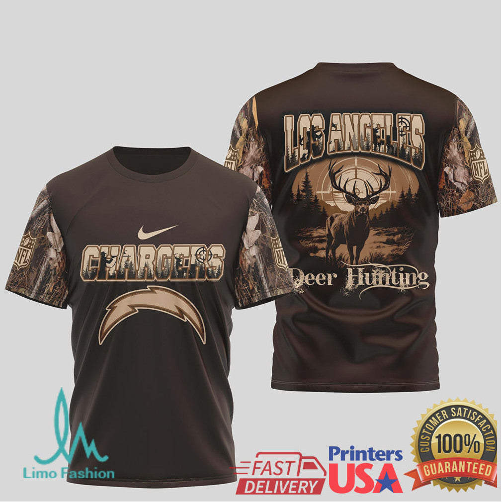 Los Angeles Chargers Deer Hunting Camo Tshirt - Limotees LLC